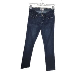 Paige skyline straight leg low rise blue jeans size 25